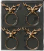 Serviettenringe Hirschkopf 3,7x5,5x3cm Metall 4er Set Gold Produktbild-Vorschau 1