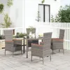 vidaXL Gartenstühle mit Kissen 4 Stk. Poly Rattan Grau Produktbild-Vorschau 2