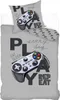 A duvet cover and pillowcase set with a gaming theme. Produktbild-Vorschau