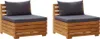 2-Sitzer-Gartensofa mit Kissen Massivholz Akazie Produktbild-Vorschau 1