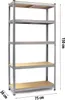 Humberg HR-810 Kovový regál, 150 x 75 x 30 cm, sada 2 ks Náhled obrázku produktu 8
