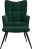 A dark green velvet armchair with black legs, shown from the front against a white background. Produktbild-Vorschau