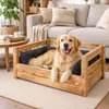 Hundebett aus Massivholz 90x57x45 cm – Braun, Natur oder Produktbild-Vorschau 1