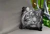 MuchoWow® Outdoor Kissen - Tiger - Wild - Schwarz - Weiß - Produktbild-Vorschau 2