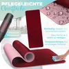 A marketing image showcasing a yoga mat with text highlighting its features and benefits. Produktbild-Vorschau