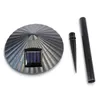 A solar garden light component, including the solar panel head, a stake, and a pole, laid out on a white background. Anteprima dell’immagine prodotto