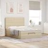Möbel Ottoman-Bett mit Matratze Creme 140x200 cm Stoff - Produktbild-Vorschau 4