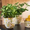 Clayre & Eef Pot de fleurs Ø 12x11 cm Jaune Céramique Voir les images du produit 3