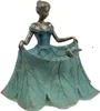 Vogeltränke Gartenfigur Mädchen Blütenkleid Deko Polyresin Produktbild-Vorschau 1