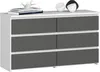 Kleine Kommode AKORD CL100 Weiß, Graphitgrau 6 Schubladen Produktbild-Vorschau 1