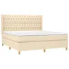 vidaXL Boxspringbett mit Matratze & LED Creme 180x200 cm Produktbild-Vorschau 4