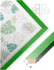 A corner of a framed picture with a botanical print and a close-up of a wooden frame profile with dimensions. Produktbild-Vorschau