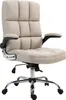 A beige office chair with a chrome base and black armrests, shown against a white background. Náhled obrázku produktu