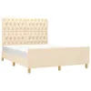 Bettgestell ohne Matratze Creme 140x190 cm Stoff Produktbild-Vorschau 3