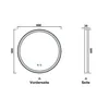 AICA Rund LED Badspiegel 60cm Touch/Wandschalter Produktbild-Vorschau 9