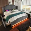 Samt-Polsterbett mit LED, USB-C-Anschluss und 4 Schubladen, Produktbild-Vorschau 8