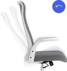A side view of an ergonomic office chair with multiple ghosted images showing its adjustable backrest. Podgląd zdjęcia produktu