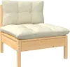 vidaXL 9-tlg. Garten-Lounge-Set mit Creme Kissen Massivholz Produktbild-Vorschau 9