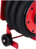 A close-up view of the tires and red metal frame of a pneumatic jack. Produktbild-Vorschau