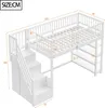 okwish Hochbett 90×200 mit Kleiderschrank, Kinderbett mit Produktbild-Vorschau 7
