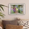 Leinwand Bilder 30x20 cm - Fensterblick - Hortensie - Produktbild-Vorschau 2