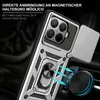 A close-up of a phone case with a magnetic mount and a sliding camera cover. Produktbild-Vorschau