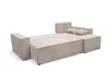 A beige sectional sofa bed in an unfolded state, shown against a white background. Produktbild-Vorschau