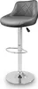 A gray bar stool with a diamond-stitched seat and a chrome base is shown against a white background. Produktbild-Vorschau