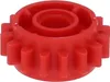 A close-up studio shot of a red plastic gear. Podgląd zdjęcia produktu