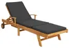 vidaXL Sonnenliege mit Kissen Massivholz Teak Braun und Produktbild-Vorschau 1