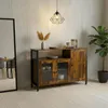 Relaxdays Küchenschrank mit Glastüren, HBT: 75 x 110 x 33 Produktbild-Vorschau 5