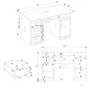 PC-Schreibtisch mit Schubladen und Schrank BELLUNO – Eiche, Produktbild-Vorschau 9
