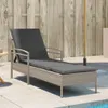 vidaXL Sonnenliege mit Auflage Hellgrau 63x200x81 cm Poly Produktbild-Vorschau 2