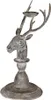 Clayre & Eef Kerzenständer Hirsch 17x14x30 cm Grau Metall Produktbild-Vorschau 1