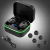 A pair of black TWS Bluetooth earbuds in their charging case, with a USB-C cable and extra ear tips. Podgląd zdjęcia produktu