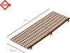 A 3D rendering of a brown gutter guard with dimensions indicated. Produktbild-Vorschau