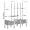 A diagram of a black planter with a trellis, showing dimensions. Produktbild-Vorschau