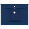 vidaXL Lavabo con foro per rubinetto blu scuro opaco 60x46 Anteprima dell’immagine prodotto 8