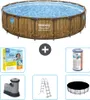 Bestway Round Power Steel Swim Vista Schwimmbad – Holzdruck Produktbild-Vorschau 1
