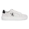A white Calvin Klein sneaker with black accents is shown against a white background. Podgląd zdjęcia produktu