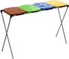 A four-bin recycling stand with different colored lids. Podgląd zdjęcia produktu