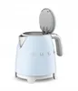 A light blue Smeg kettle with the lid open, shown on a white background. Náhled obrázku produktu