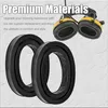 A marketing image showing replacement ear cushions for headphones, with a pair of headphones in the background. Podgląd zdjęcia produktu