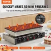 A commercial mini pancake maker is shown on a kitchen counter, with marketing text and graphics overlaid. Náhľad obrázku produktu