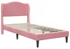 vidaXL Bedframe met hoofdeinde, roze, 90 x 200 cm, fluweel Productafbeelding-voorbeeld 3