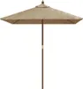 vidaXL Slunečník s dřevěným stožárem Taupe 198x198x231 cm Náhled obrázku produktu 3