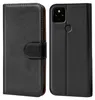 A black book-style phone case is shown open, revealing the inside of the case and a phone with a camera module. Produktbild-Vorschau