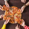 Hausleben 4er Set Pizzabretter rund mit Griff aus Bambus, Produktbild-Vorschau 2