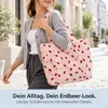 Cord Schultertasche mit Erdbeermuster – Tote Bag mit Produktbild-Vorschau 2