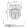 A diagram showing the dimensions of a toilet seat with bidet functionality. Anteprima dell’immagine prodotto